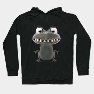 Crocodile Cute Adorable Humorous Illustration Hoodie